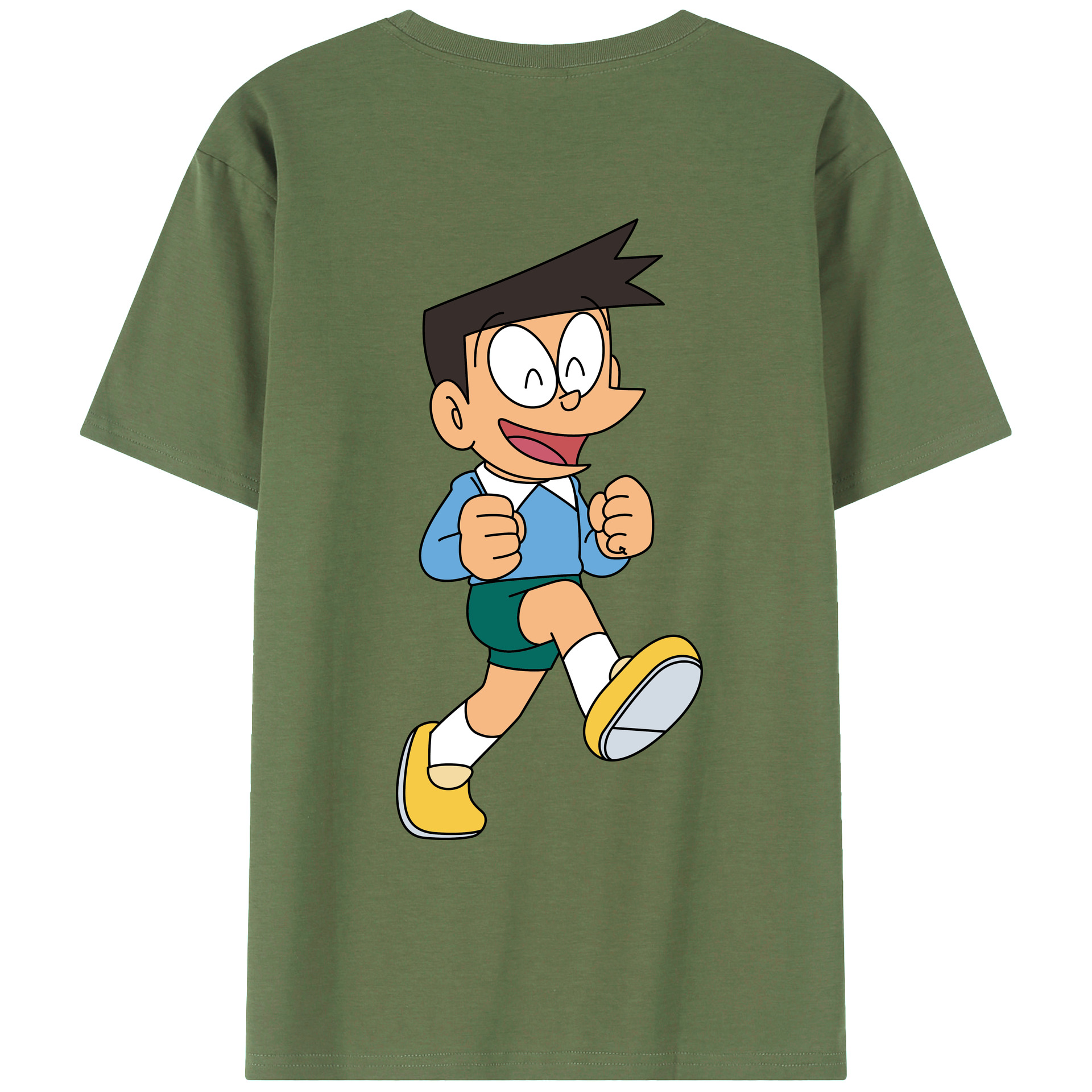 （画像用） ドラえもん 骨川 スネ夫 Doraemon Honekawa Suneo 綿100％ メンズ半袖Tシャツ（バックプリント） 通気性